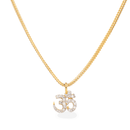 22ct Gold Om Pendant Studded with CZ Stones 22ct Gold Om Pendant Studded with CZ Stones