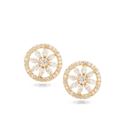 أقراط مرصعة بالذهب عيار 22 قيراطاً من الذهب المشع على شكل هالة CZ أقراط مرصعة بالذهب عيار 22 قيراطاً من الذهب المشع على شكل هالة CZ