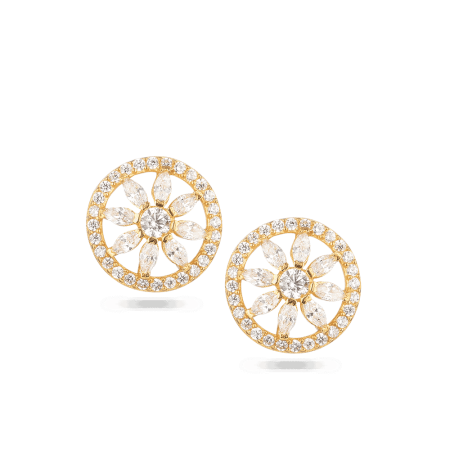 22ct Gold Radiant Halo CZ Stud Earrings 22ct Gold Radiant Halo CZ Stud Earrings