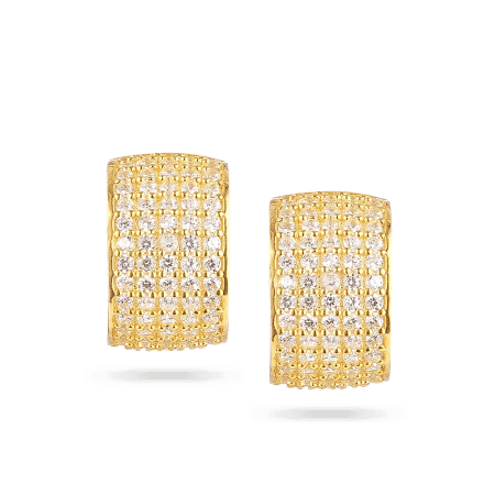 22ct Gold CZ Rectangle Earrings 22ct Gold CZ Rectangle Earrings