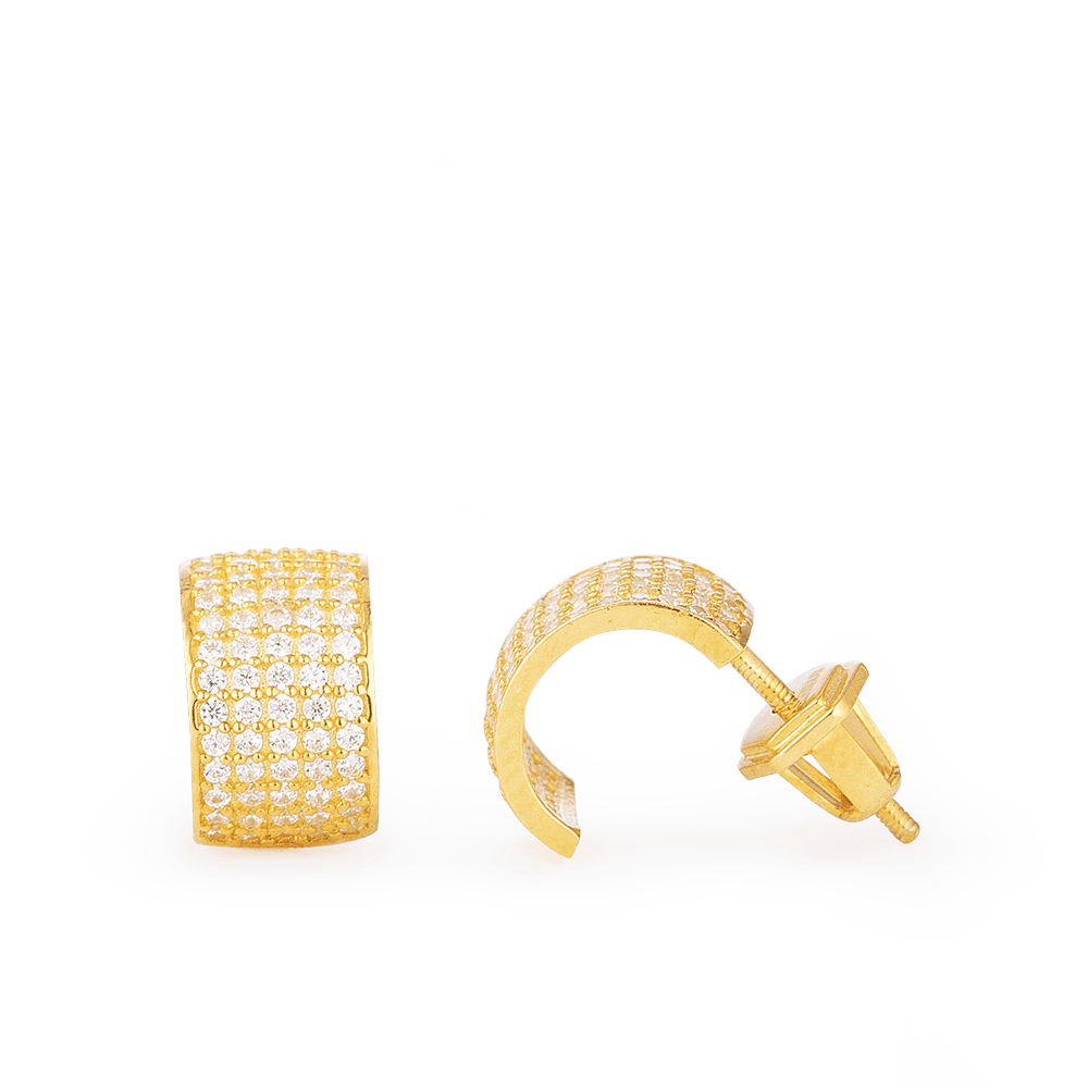 22 ayar altın CZ dikdörtgen küpeler 22 ayar altın CZ dikdörtgen küpeler