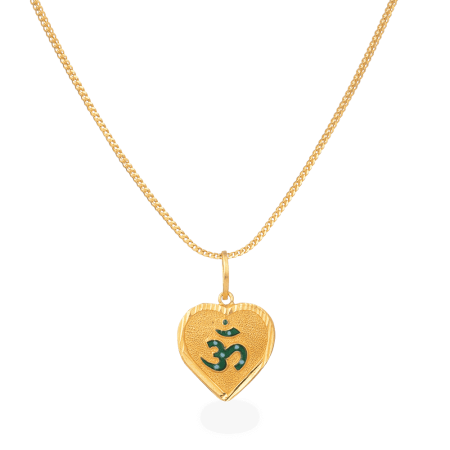 22ct Gold Heart Shaped Om Enameled Pendant 22ct Gold Heart Shaped Om Enameled Pendant
