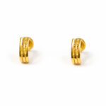 22ct Yellow Gold Triple Band Huggie Earrings