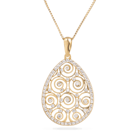 22ct Gold CZ Teardrop Pendant 22ct Gold CZ Teardrop Pendant