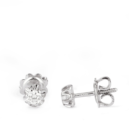 18ct White Gold Diamond Floral Stud Earrings 18ct White Gold Diamond Floral Stud Earrings