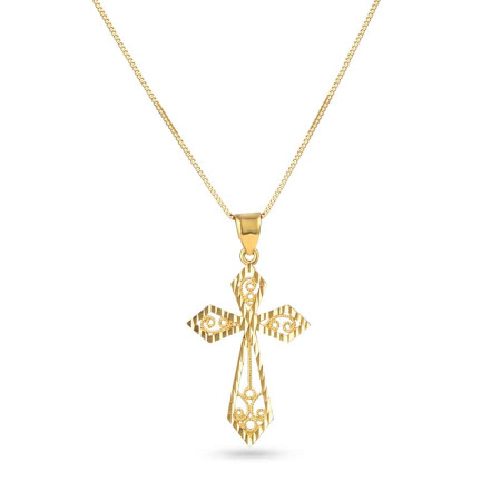 22ct Gold Textured Cross Pendant Necklace 22ct Gold Textured Cross Pendant Necklace
