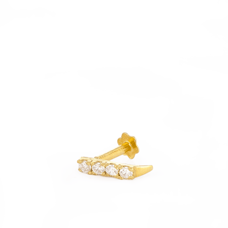 22ct Gold Screw Back Bar Nose Stud