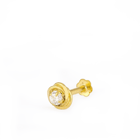 22ct Gold Twisted Bezel Diamond-Cut Nose Stud 22ct Gold Twisted Bezel Diamond-Cut Nose Stud