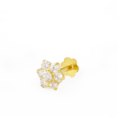 22ct Gold Floral CZ Nose Stud 22ct Gold Floral CZ Nose Stud