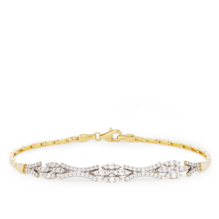 22ct Gold CZ Vine Bracelet for Women
