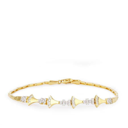 22ct Gold Bracelet with CZ and Rhodium Finish 22ct Gold Bracelet with CZ and Rhodium Finish