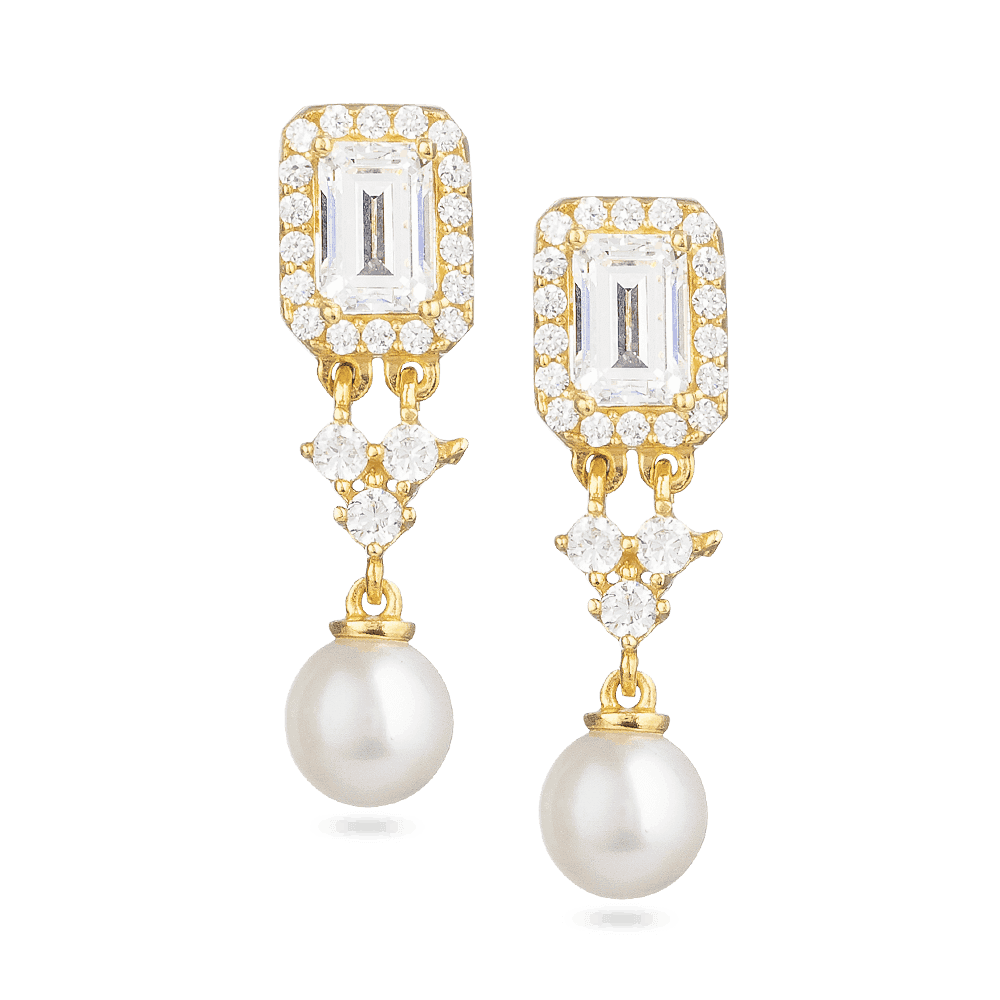 22 Karat Gold-Ohrringe mit Perle 22 Karat Gold-Ohrringe mit Perle