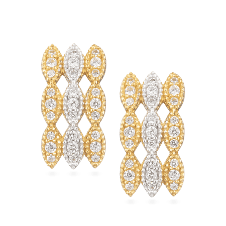 22ct Yellow Gold Earring With Rhodium Finish 22ct Yellow Gold Earring With Rhodium Finish