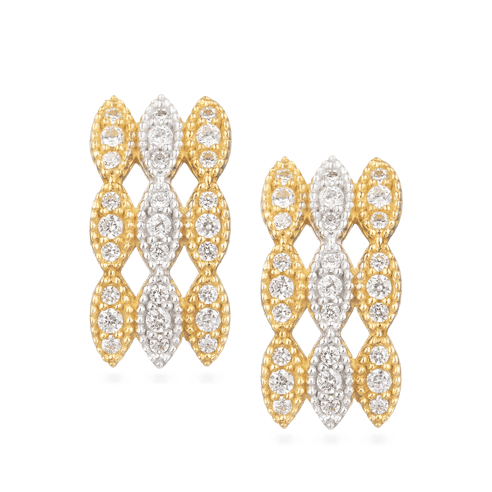 Rodyum Kaplamalı 22 Ayar Sarı Altın Küpe Rodyum Kaplamalı 22 Ayar Sarı Altın Küpe