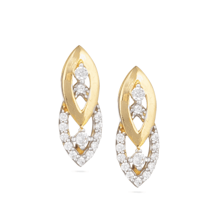 22ct Gold Sparkle Leaf Stud Earrings 22ct Gold Sparkle Leaf Stud Earrings