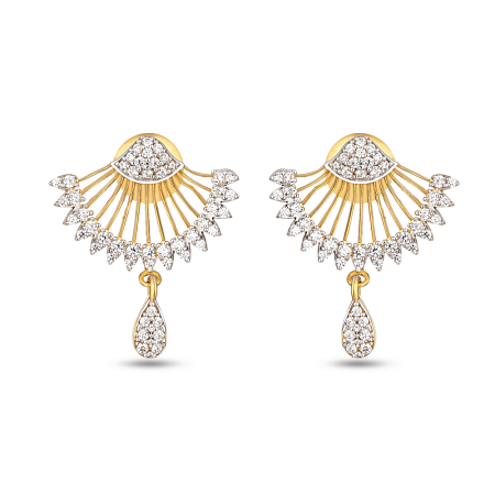 22 Carat Gold Cubic Zirconia Earring 22 Carat Gold Cubic Zirconia Earring