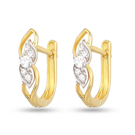 Floral Twist 22ct Gold Hoops with CZ Stones