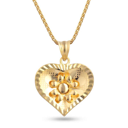 22ct Gold Heart Shaped Filigree Pendant