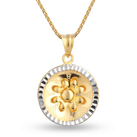 22ct Gold Floral Disc Pendant