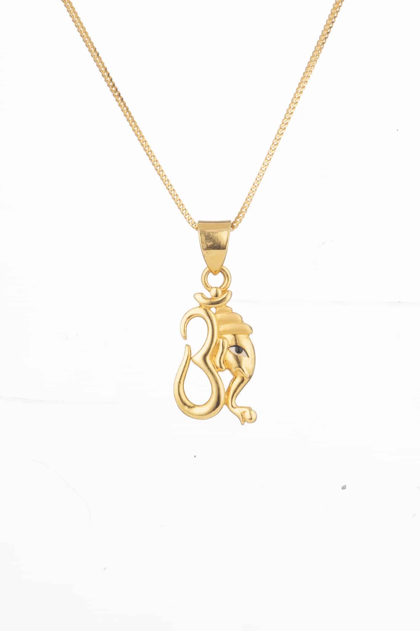 Om Altın Kolye ile Ganesh Ji Om Altın Kolye ile Ganesh Ji