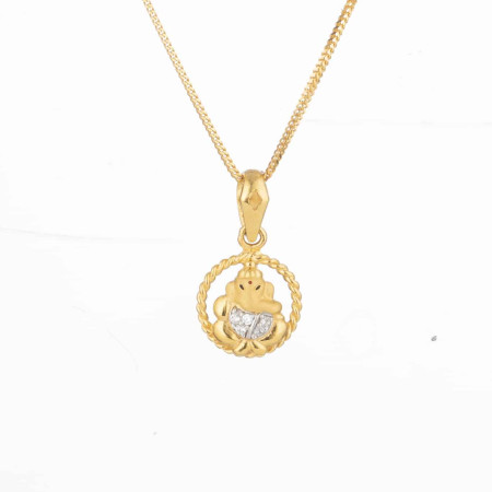 22ct Gold Ganesha Pendant with CZ Stones 22ct Gold Ganesha Pendant with CZ Stones