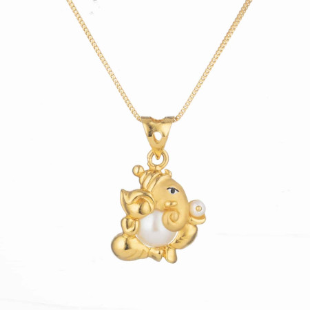 Ganesh Ji Gold Pendant with Pearl Ganesh Ji Gold Pendant with Pearl