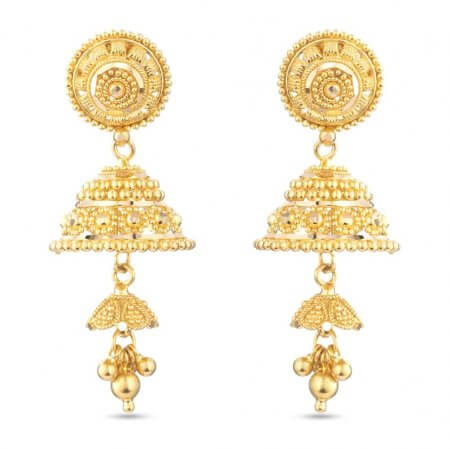 22ct Gold Fine Filigree Jhumka Earrings 22ct Gold Fine Filigree Jhumka Earrings
