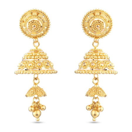 22ct Gold Fine Filigree Jhumka Earrings 22ct Gold Fine Filigree Jhumka Earrings