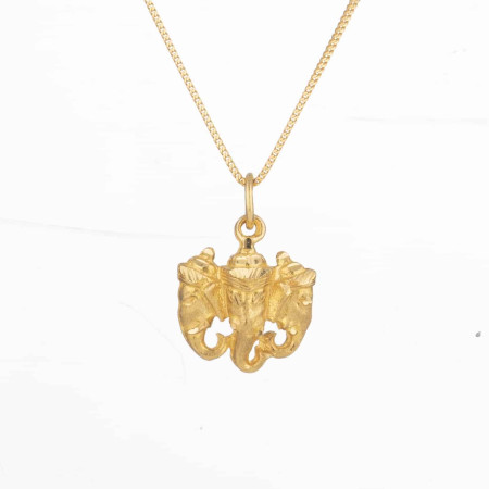 22ct Gold Ganesh Triple Trunk Pendant 22ct Gold Ganesh Triple Trunk Pendant