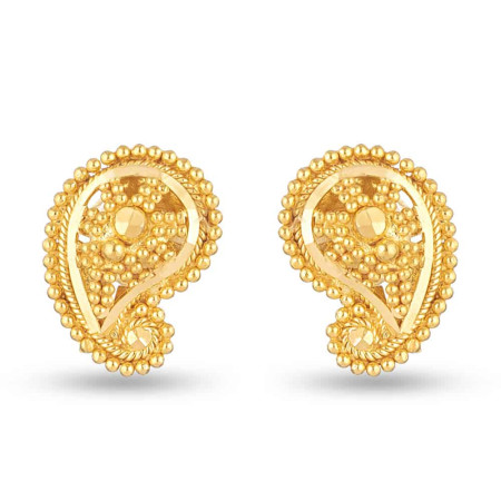 22 Carat Yellow Gold Filigree Stud Earring