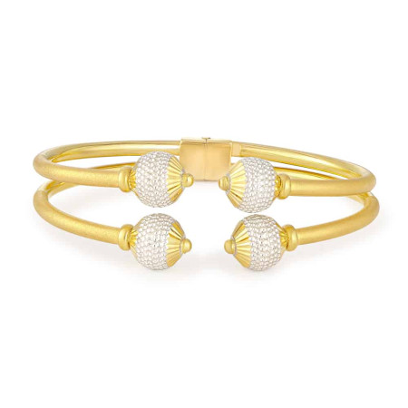 22ct Gold Double Sparkle Ball Bangle 22ct Gold Double Sparkle Ball Bangle