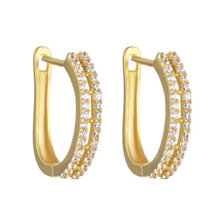22ct Gold Hoop CZ Earrings 22ct Gold Hoop CZ Earrings