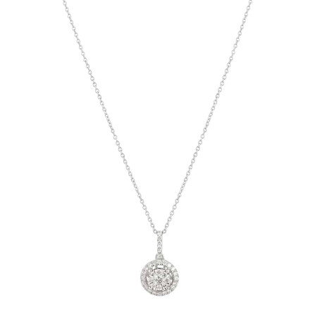Classic Round Diamond Halo Pendant Classic Round Diamond Halo Pendant