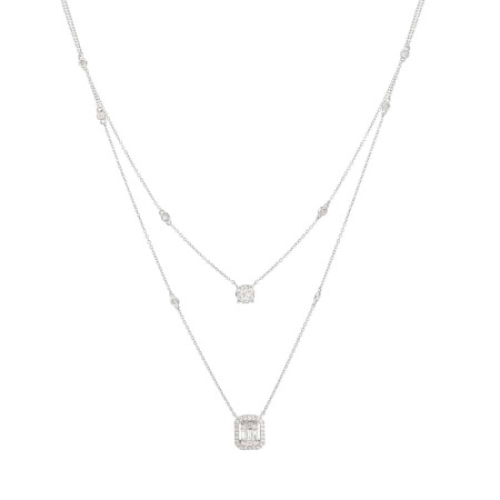 Layered Halo Diamond Necklace Layered Halo Diamond Necklace