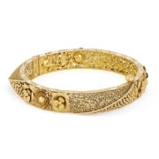 22 Karat Gold Rosetten Armreif – Florales Antik-Finish