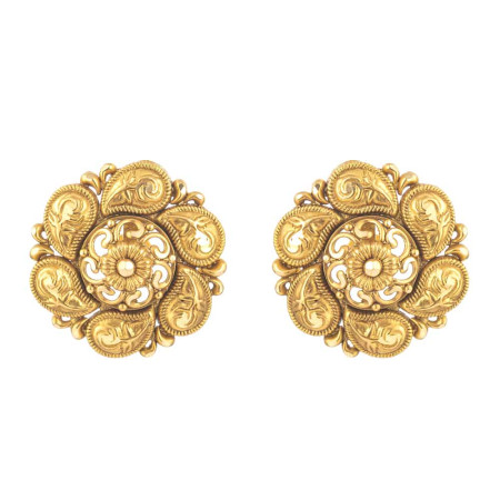 Paisley Blossom Stud Earrings in 22ct Gold