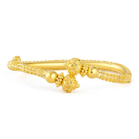 22ct Yellow Gold Single Bauble Bangle