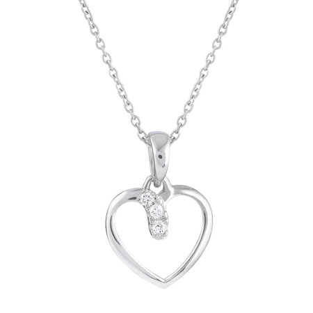 18ct White Gold Diamond Heart Pendant