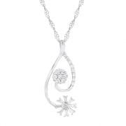 18 Ayar Beyaz Altın Pırlanta Akış Kolye 18 Ayar Beyaz Altın Pırlanta Akış Kolye