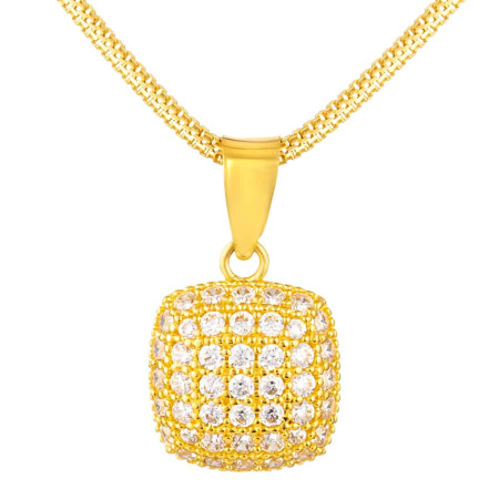 22ct Gold Pavé CZ Pendant Necklace 22ct Gold Pavé CZ Pendant Necklace