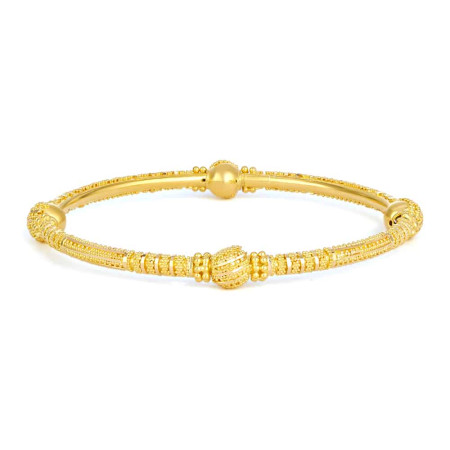 22ct Gold Jali Textured Sphere Single Kada 22ct Gold Jali Textured Sphere Single Kada