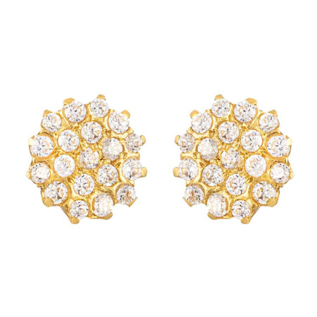 22ct Gold Round CZ Cluster Stud Earrings 22ct Gold Round CZ Cluster Stud Earrings