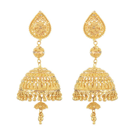 22ct Gold Traditional Jhumka Earrings 22ct Gold Traditional Jhumka Earrings