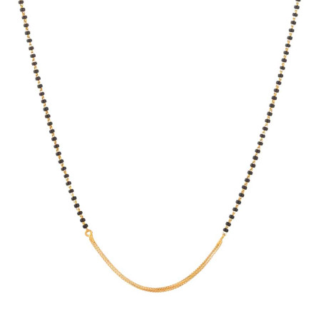 22ct Black Bead with Chain Mangalsutra | 18 Inches