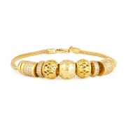 22ct Gold Beaded Charm Bracelet for Women