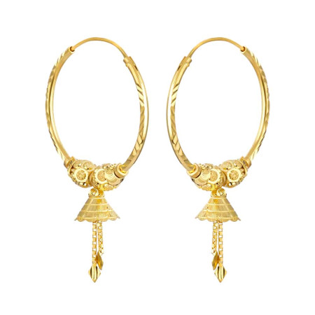 22ct Gold Daily Chic Tassel Hoops 22ct Gold Daily Chic Tassel Hoops