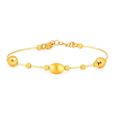 22ct Gold Satin Oval Bead Bracelet 22ct Gold Satin Oval Bead Bracelet