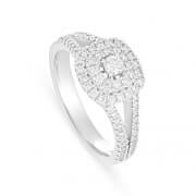 Kadınlar için Beyaz Altın Çift Halo Pırlanta Yüzük