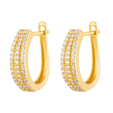 22ct Gold Pave Hoop Earrings 22ct Gold Pave Hoop Earrings