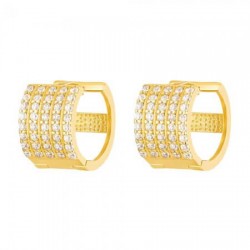 22ct Gold CZ Multi Row Huggie Hoop Earrings 22ct Gold CZ Multi Row Huggie Hoop Earrings